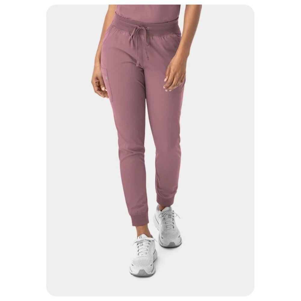 !! NWT Elite Med Performance Fitted Dusty Rose Jogger Scrub Pant sz XL
